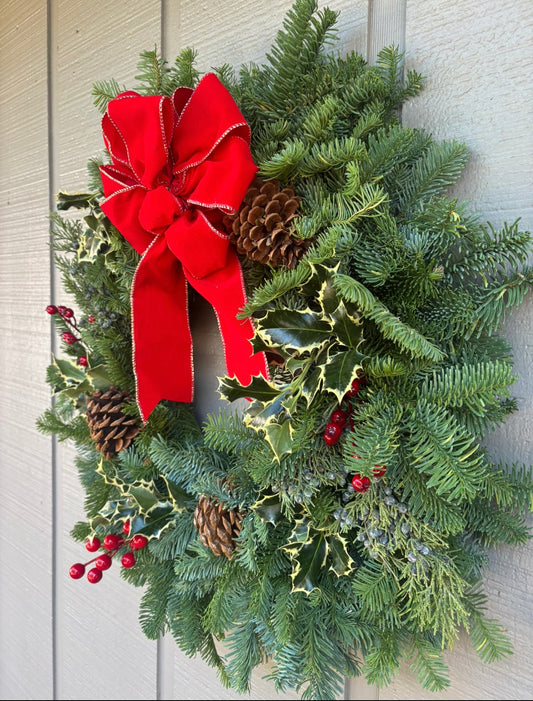 Mixed Holly Wreath